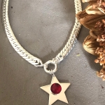 YILDIZ MADALYONLU YASSI ZİNCİR KOLYE