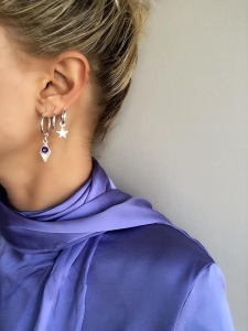 YILDIZLI KÜÇÜK HALKA KÜPE - Görsel 2