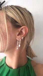 TURKUAZ TAŞLI MİNİ KUZEY YILDIZ KÜPE - Görsel 3