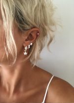 TURKUAZ TAŞ İŞLEMELİ BEŞGEN KÜPE - Görsel 2