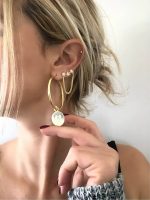 ZİNCİRLİ ÜÇ YILDIZ KÜPE - Görsel 3