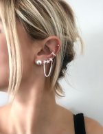 ZİNCİRLİ ÜÇ YILDIZ KÜPE - Görsel 2