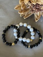 SİYAH AGAT VE HAVLİT TAŞI BİLEKLİK SETİ