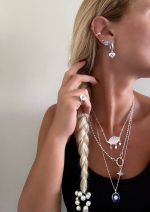 TURKUAZ MİNE İŞLEMELİ NAZAR GÖZ KÜPE - Görsel 2