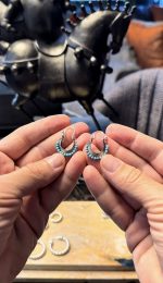 FİRUZE TAŞLI ETNİK KÜPE - Görsel 2