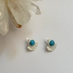 FİRUZE TAŞLI YELPAZE KÜPE