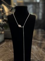 PEMBE KUVARS TAŞLI ASANSÖR KOLYE - Görsel 2