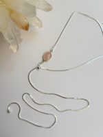 PEMBE KUVARS TAŞLI ASANSÖR KOLYE