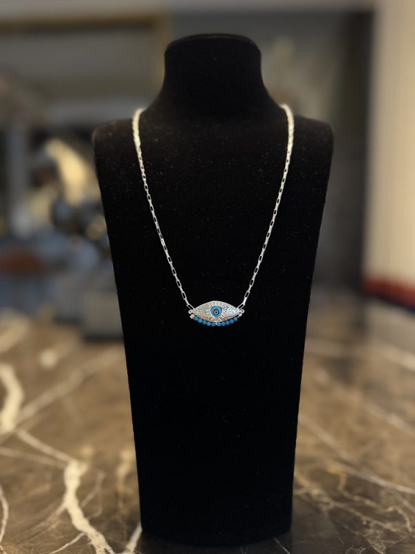 FİRUZE TAŞLI ETNİK NAZAR KOLYE - Görsel 2