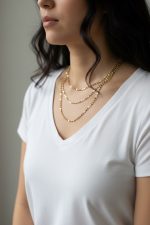 ÜÇ SIRA KÜP ZİNCİR KOLYE - Görsel 3