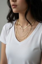 ÜÇ SIRA KÜP ZİNCİR KOLYE - Görsel 4