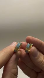 TURKUAZ TAŞLI HALKA KÜPE - Görsel 2